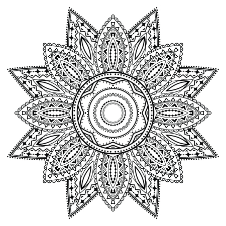 Flower Mandala. Vintage decorative elements. Oriental pattern, vector illustration.のイラスト素材