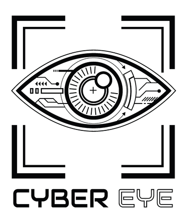 Eye scan vector icon, cyber security check logo. Modern, simple flat vector illustrationのイラスト素材