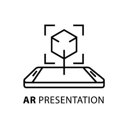 AR presentation concept icon. Simple line vector illustration. AR presentation concept symbol flat designのイラスト素材