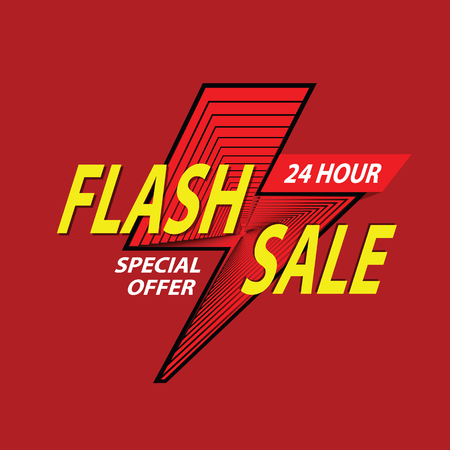 24 hour Flash Sale banner. special offer, clearance. Vector illustration.のイラスト素材