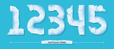 Vector graphic numbers in a set 1,2,3,4,5, with Ice Frozen font styleのイラスト素材