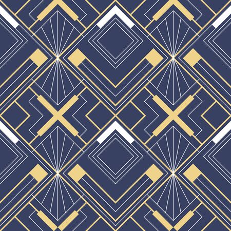 Vector modern geometric tiles pattern. Abstract art deco seamless luxury background.のイラスト素材