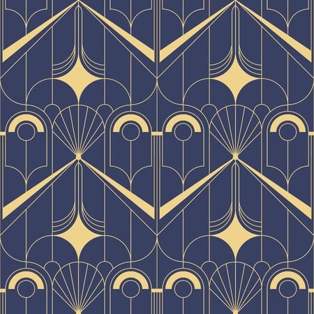 Vector modern geometric tiles pattern. Abstract art deco seamless luxury background.のイラスト素材