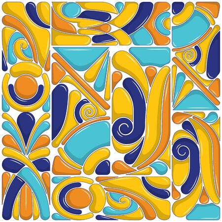 Seamless Pattern Colorful Abstract Geometric Shape. Tile Decor Vectorのイラスト素材