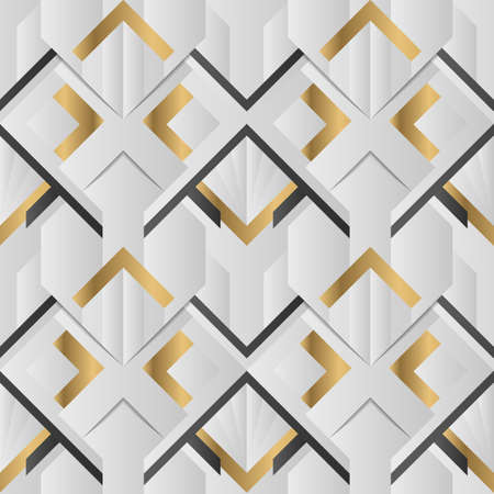 Vector modern geometric tiles pattern. Abstract art deco luxury background.のイラスト素材
