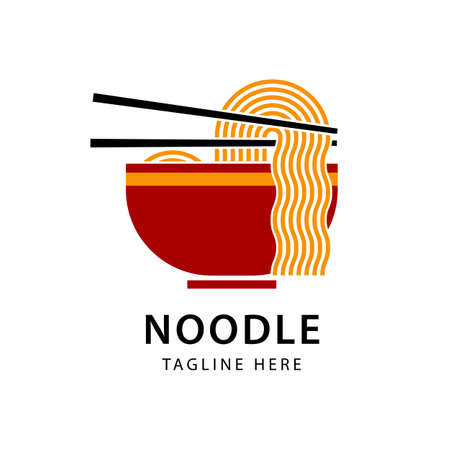 Noodle logo icon design for an asian restaurant business. fast food restaurants, Korean food, Japanese food vector.のイラスト素材