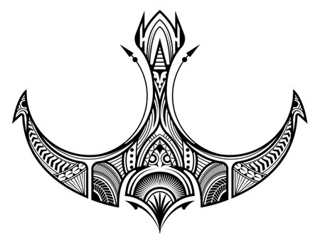 Maori ethnic style for tribal tattoo design. Polynesian tattoo ornament. vector illustration.のイラスト素材