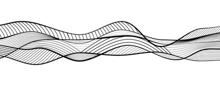 Abstract wave element for design. Digital frequency track equalizer. Stylized line art background. Vector illustration.のイラスト素材