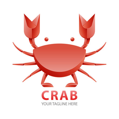 Red Crab gradient logo concept. seafood icon design concept vector.のイラスト素材