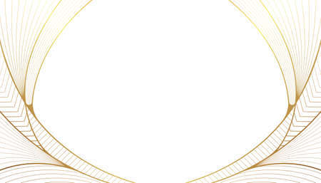 Luxury golden wallpaper. Art Deco Pattern, Linear wave background texture for print, fabric, packaging design, invite.のイラスト素材