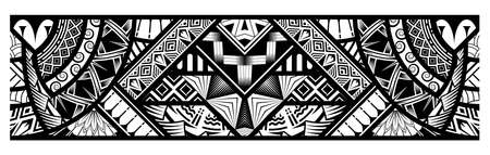 Polynesian tattoo pattern maori, samoa ornament border, ethic tribal template vector.