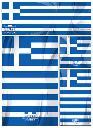 Greece flag abstract colors background. Collection banner design. brochure vector illustration.のイラスト素材