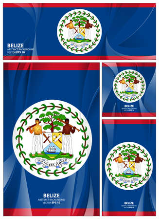 Belize flag abstract colors background. Collection banner design. brochure vector illustration.のイラスト素材