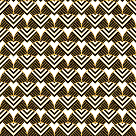 Art deco Geometric decorative with circles pattern. vector illustration.のイラスト素材