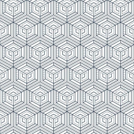 Seamless Cubes Techno Pattern. Abstract Futuristic Wrapping Background. Vector Regular Texture. Modern Graphic Design.のイラスト素材