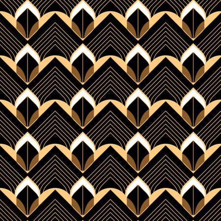 Abstract geometric seamless pattern. Luxury vintage style texture, urban art. Trendy background.のイラスト素材