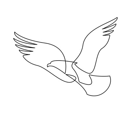 Continuous one line eagle drawing. Hand drawn minimalism style vector illustration.のイラスト素材