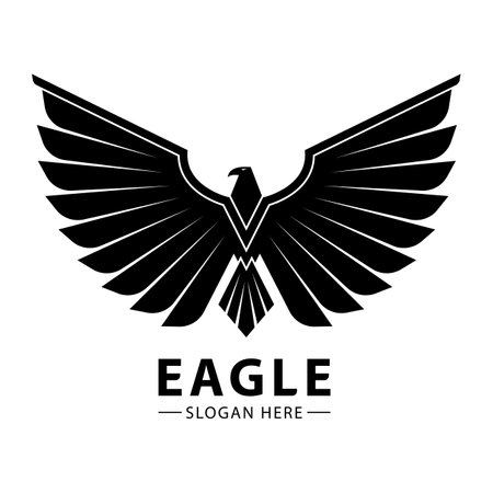 Eagle Falcon icon silhouette simple minimalist modern logo design vector template.のイラスト素材