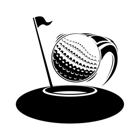 Golf Hole in One Sport Symbol. Trendy Symbol for Design and Websites, Presentation or Mobile Application.のイラスト素材