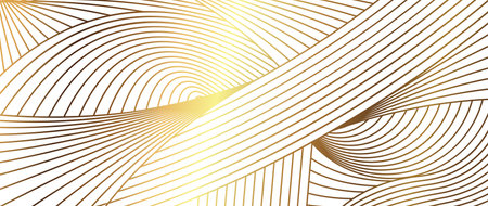 Luxury golden wallpaper. Art Deco Pattern, Linear wave background texture for print, fabric, packaging design, invite.のイラスト素材