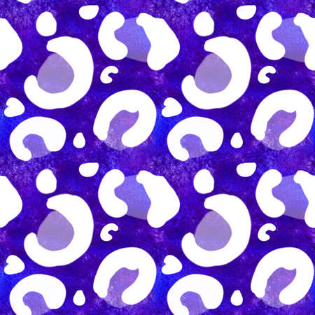 Abstract seamless pattern from the skin of wild animals. White spots on a purple background.