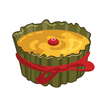 Nian Gao, rice cake. Traditional dessert for Chinese New Year. Wishing you success in the coming year. For stickers, posters, postcards, design elementsのイラスト素材