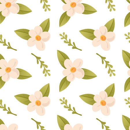 Boho chic, wildflower, garden bloom, vintage country cottagecore style. Delicate summer flowers seamless pattern. Pastoral, country, rustic. Vector illustration for wallpaper, wrapping, background.のイラスト素材