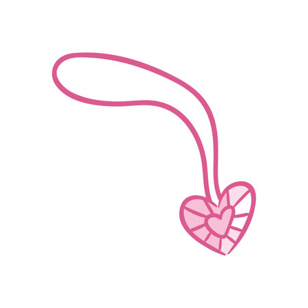 Pink heart crystal doodle a glossy crystal heart, faceted highlights, playful doodle lines, soft pink , sparkles and reflections, light, dreamy, whimsical charm.のイラスト素材