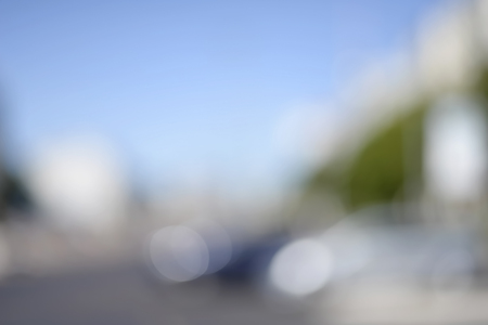 blurred background, city trafficの写真素材