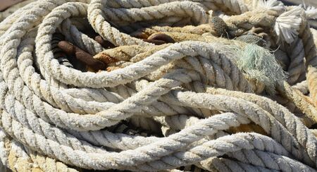 rolled up ropeの写真素材