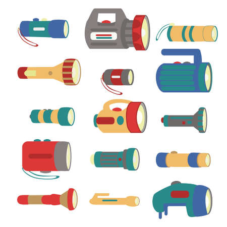 Lanterns of different types on whiteのイラスト素材
