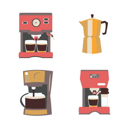 Coffee machin set Vector illustrationのイラスト素材