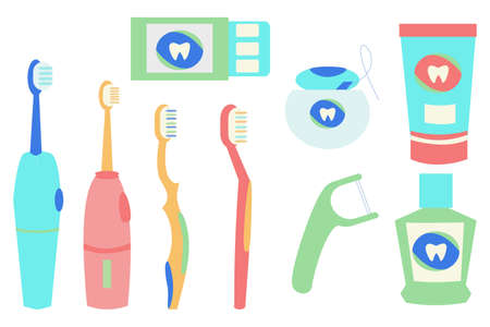 Dental clean tools setのイラスト素材
