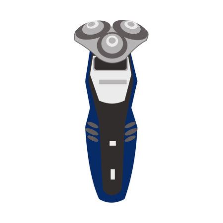 Blue and grey shaver Flat isolated illustrationのイラスト素材