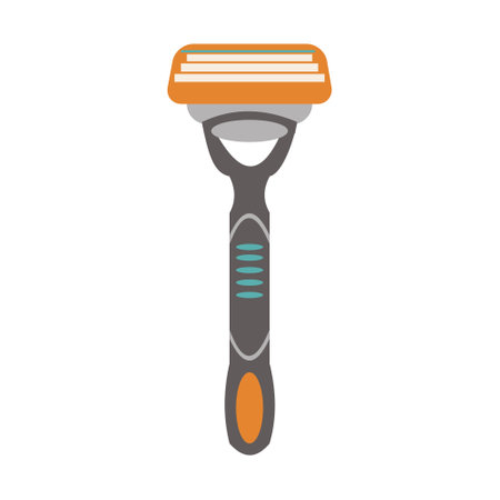 Orange and grey shaver Flat isolated illustrationのイラスト素材
