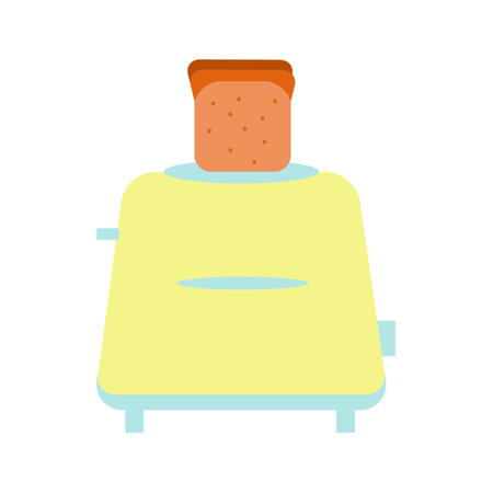 Yellow blue toaster Flat illustrationのイラスト素材