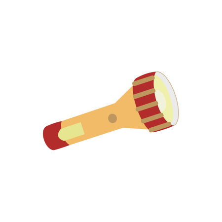 Yellow red flashlight Flat illustrationのイラスト素材