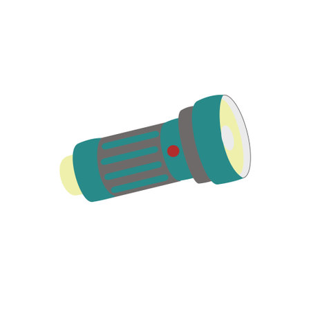 Green grey flashlight icon Flat illustrationのイラスト素材
