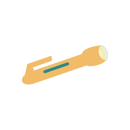 Orange green flashlight Flat illustrationのイラスト素材