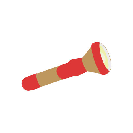 Red orange flashlight Flat illustrationのイラスト素材