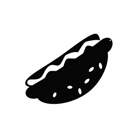 Simple hot dog icon Flat vector illustrationのイラスト素材