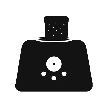 Simple toaster with timer icon Flat vector illustrationのイラスト素材