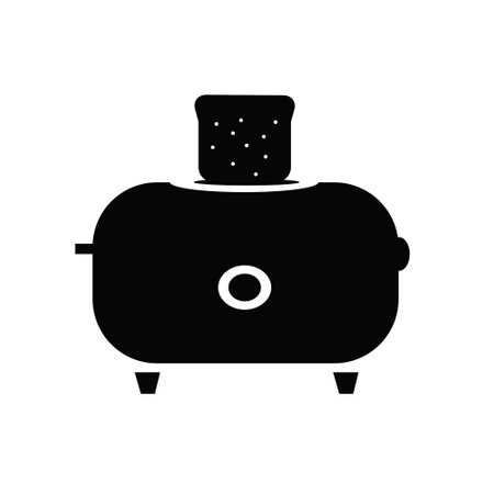 Simple toaster with bread icon Flat vector illustrationのイラスト素材