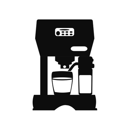 Simple icon of coffeemaker Coffee machine whith cappuccino maker Vector illustrationのイラスト素材