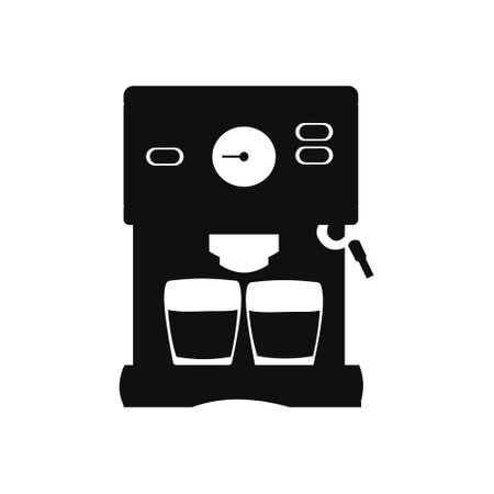 Simple icon of coffeemaker Coffee machine whith two glasses of coffee Vector illustrationのイラスト素材