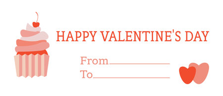 St Valentine cards with dessert Flat illustrationのイラスト素材