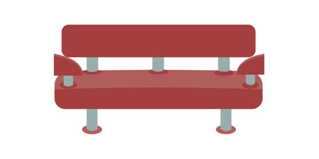 Comfortable modern brown sofa Flat illustration isolatedのイラスト素材