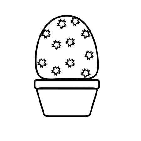 Cactus outline icon Home plant vector illustrationのイラスト素材