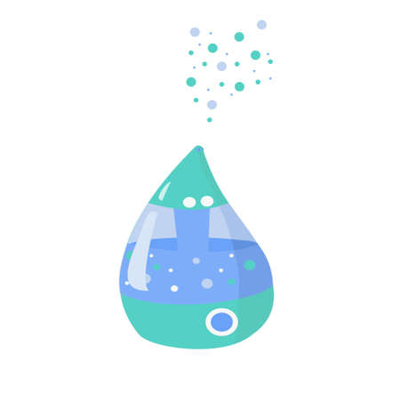 Blue green humidifier cartoon isolated vector illustration.のイラスト素材