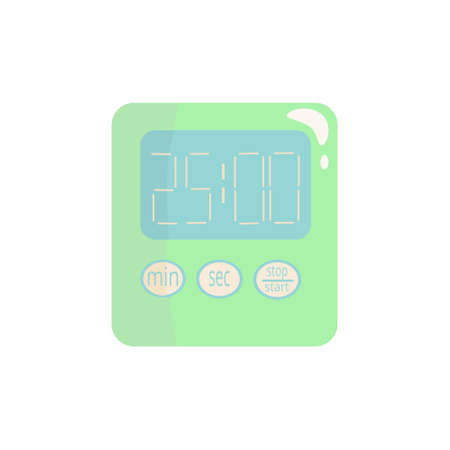 Rectangular green Kitchen timer cartoon icon Vector illustrationのイラスト素材